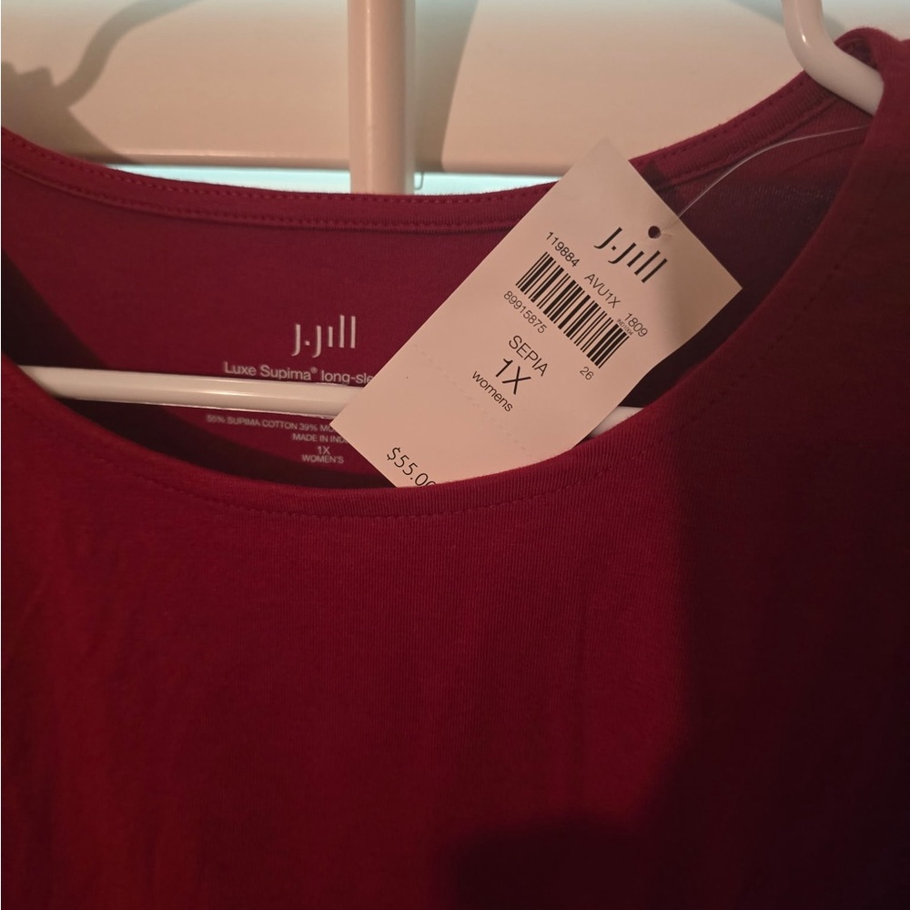 J. Jill Women's Deep Red Blouse - Picture 2 of 8